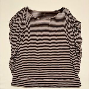 LOFT Striped Short Sleeve Tee in Black and Cream